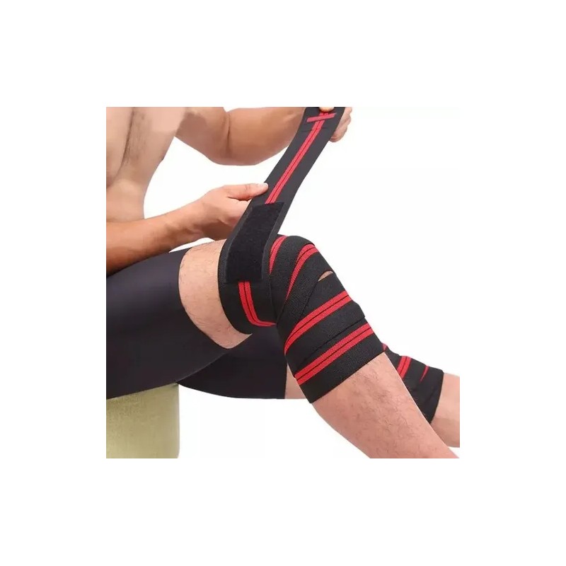1 Par Vendas Para Rodilla Knee Wraps Elastica Rodilleras Gym