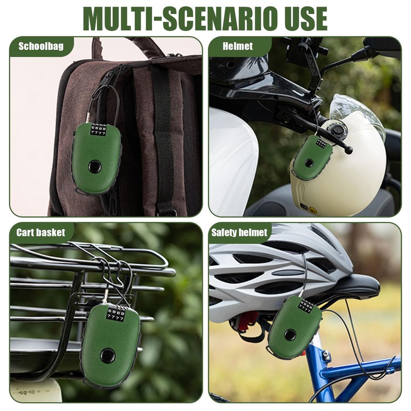 Combination Lock, 4 Digit Padlock, Small for Suitcases and Bicycles,