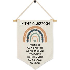 Boho Positive Affirmations Wall Decor. Motivational Wall Art for classroom, Welcome Back to School Sign for Kids, In This Classroom You Are Loved Important Valued Worth it