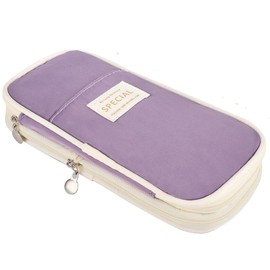 Deyaah Pencil Case for School Supplies, Large Pencil Pouch with Zipper, Cute Pencil Bag for Office Supplies Makeup Bag, Desk Organizer for College Adults Women Men (Purple)