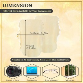 GEMMAHW 2 Pcs Chamois Leathers for Car 60x40 cm (UK Company), Large Shammy Leather Cloth Absorbent Car Drying Towel, Car Chamois Cloth for Window, Glass, Mirrors, Auto Detailing