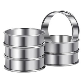 Walquicks 6Pcs Crumpet Rings, Stainless Steel 4 Inch English Muffin Rings Tart Rings for Baking, Pancakes, Eggs, Pastry – Double Rolled Edge for Even Cooking & Fluffy Muffins