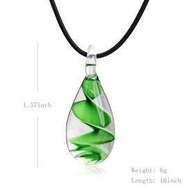 Aituo Murano Inspired Design Personality Spiral Tornado Style Coloured Glaze Necklace Earrings Set (Green)