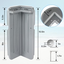 ORLANG 2Pack 8in X 16in Corner Dock Bumper Fender, Inflatable Dock Protection for Docking, Marine Dock Fender Bumper with Stainless Steel Mounting Hardware - Grey