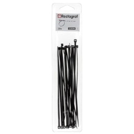 Restagraf 20 x Black Lanyard in Blister Packaging for Vehicles PSA 1.5mm to 49mm Diameter 180mm x 3.6mm