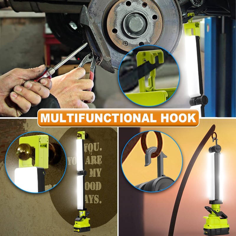 YEX-BUR 30W 2400LM LED Work Light for Ryobi 18V Battery,