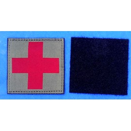Medic Cross - Olive Green Hook & Loop Patch 2 5/8" Blackhawk EMT, First Aid Kit