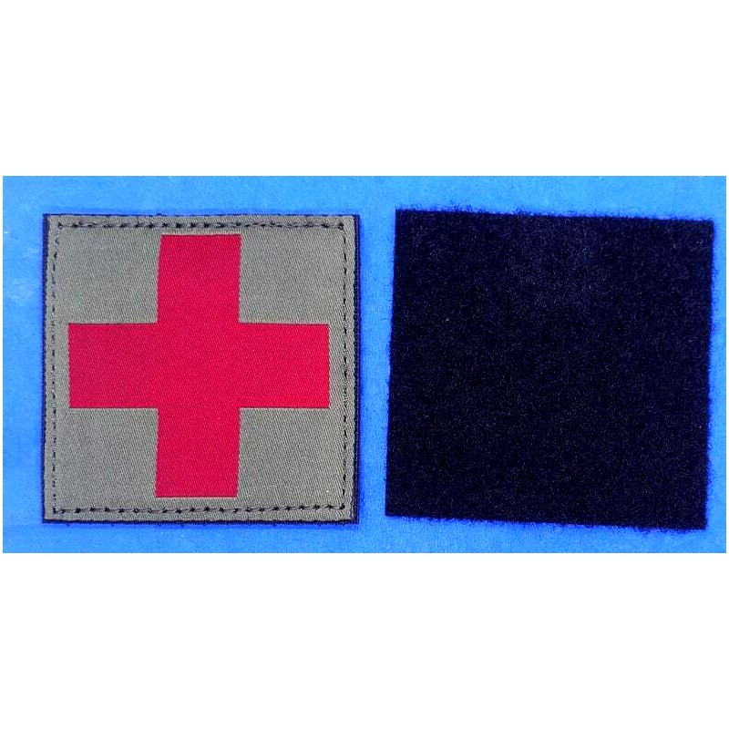 Medic Cross - Olive Green Hook & Loop Patch 2