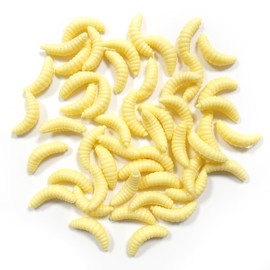 WELANE Mini Soft Worm Lures, 50 PCS Small Realistic Fishing Lures for Saltwater, Freshwater, Prank Props (Yellow, 2cm/0.78in)