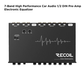 Recoil REQ7 Car Audio Equalizer 7 Band 1/2 DIN Pre-Amp Sound Processor
