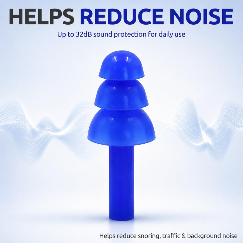 Hush-On Soft Noise Reduction Ear Plugs, 3 Pairs with Storage