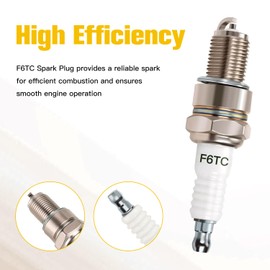 HIAORS F6TC Spark Plug Compatible with GX160 GX200 GX270 196cc 212cc 5.5hp 6.5hp 8hp 9hp Engine Generator CT200U CT200U-EX BT200X KT196 Baja MB165 MB200 MBX20 Mini Bike Go Kart Lawn Mower Parts