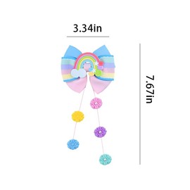 Back to School Hair Bows for Girls Daughter Granddaughter Sister Rainbow Hair Accessories for Women Girls with Flower Colorful Hair Bow Clip for Toddler Kids Teens Festival Hair Clips for Girl