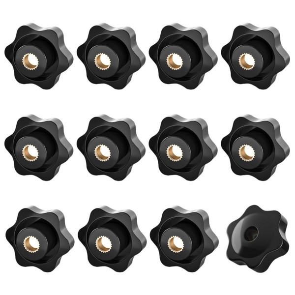 ORTAVA Pack of 12 Star Grip Nuts M6, Star Grip