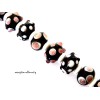 exceptionalbeauty 9 Assorted Black Purple White Lampwork Round Bumpy Rondelle