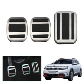 GAFAT 2017-2022 Citroe-n C5 Aircross/New 2021 2022 Citroe-n C4 C5 X Pedals for Gas and Brake, Pedal Caps Cover Pedals Cover Plate Footrests [Manual Transmission]