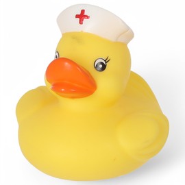 MIJOMA Squeaky Duck Bath Duck, Cute Swimming Ducks for Children and Adults, Durable Bath Ducks for Playing, Collecting & Decorating (Nurse)