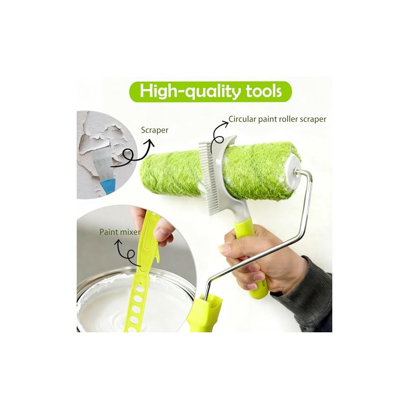 Paint Roller Kit with Extension Pole, 28 PCS Set, 2-4