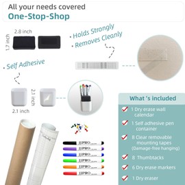 JJPRO Dry Erase Wall Calendar - 38x26 Inches Blank Undated Monthly Calendar(Never Folded) - Large Dry Erase Calendar for Wall-Whiteboard Premium Laminated Monthly Planner - Reusable Office Jumbo Monthly Calendar