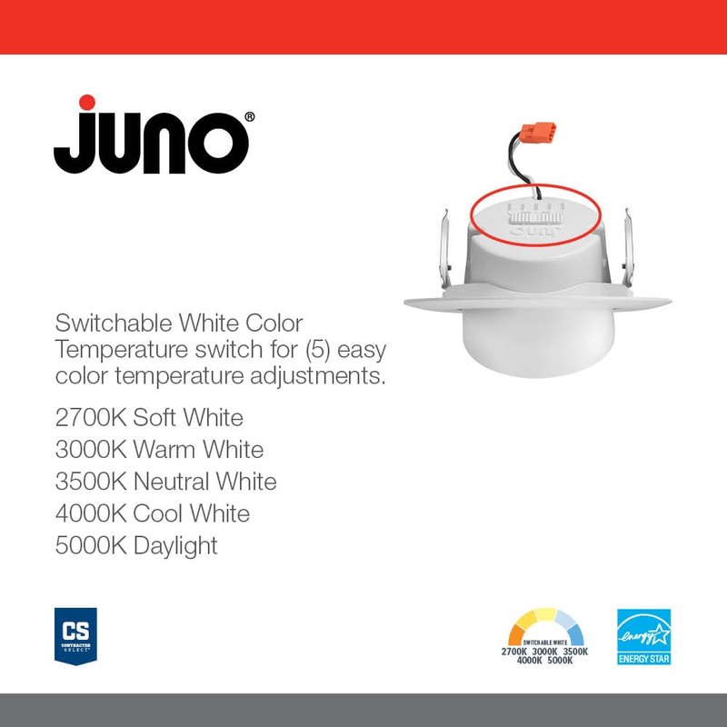 Juno RB4A SWW5 MW M6 RetroBasics Adjustable LED Downlight Trim