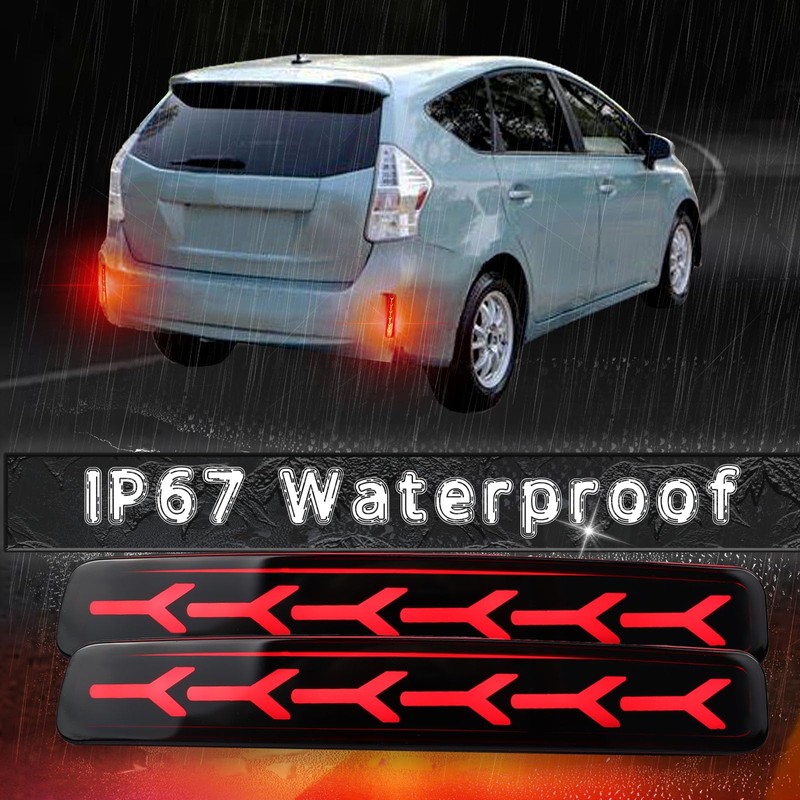 BINQIGOO 2Pc Full LED Rear Bumper Reflector Lights Kit for