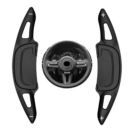 HIBEYO Sports Black CNC Billet Aluminum Steering Wheel Larger Paddle Shifter Extension Covers Compatible with for 2020 2021 mazda3 Axela Mazda 3 Replacement Paddle Shifter Extensions