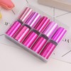 JERCLITY Pink Nail Foil Transfer Sticker Kit - 10 Rolls