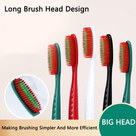 DR.EMMET 5 Pack Soft Bristle Toothbrushes for Adults, Large Head Manual Toothbrush