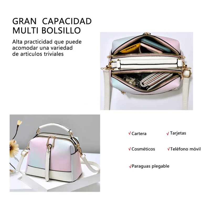 Ninzi® Bolso Bandolera De Gran Capacidad Para Mujeres Color Negro