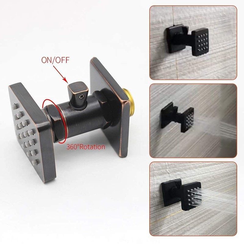Backnets (Upgrade) Shower Body Jets with On-Off switch Solid Brass