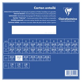 Clairefontaine - Ref 34142C - White Canvas Board (Square) - 15 x 15cm - 3mm Thick, Made from 100% Cotton, Suitable for Oil & Acrylic Paints, Acid Free Surface