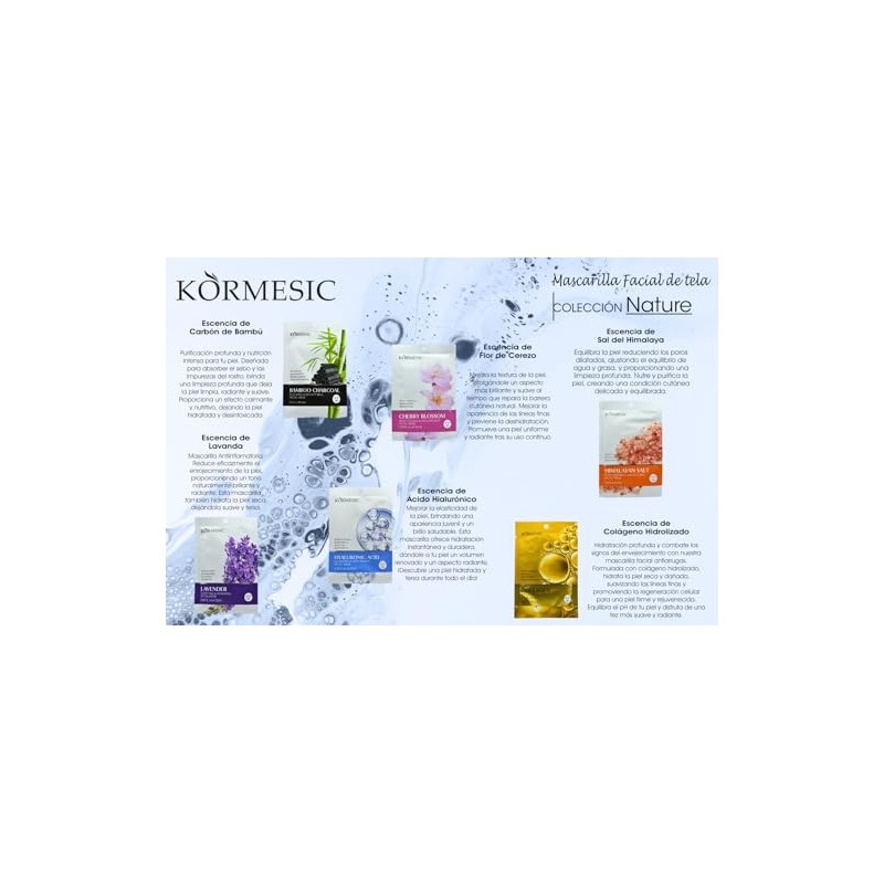 Kit de 15 Mascarillas faciales coreanas coreanas con ingredientes PREMIUM