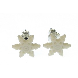 Miniblings Schneeflocke Ohrstecker Eisblume Schnee Weihnachten Winter mini - Handmade Modeschmuck I Ohrringe Stecker Ohrschmuck
