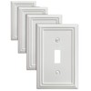 ZILLSEA 4-Pack Single Toggle Wall Plate, Metal Light Switch Cover,