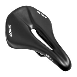 GORIX Saddle, Short Saddle, Short Nose, Road Bike, Perforated, Lightweight, Shock Absorption, Bicycle Saddle Replacement, Stylish, Wide (GX-volare) Cross Bike, Cyclocross, MTB, Mini Velo, Other Bicycles