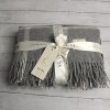 Luna Cashmere Wool Plaid Throw Blanket Made in Italy Cream