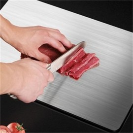 Yamato Chopping Board, Titanware Cutting Board, Titanium Chopping Board, 304 Stainless Steel, Double-Sided Food Grade Chopping Board, Easy to Clean (Stainless Steel, 25 x 15 cm)