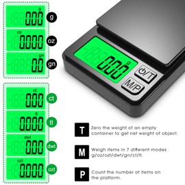 Mik-Nana Pocket Scale, 1000g x 0.01g Precision Gram Scale, Small Digital Scale Grams Ounces Grains, Kitchen Scale, Jewelry Scale for Gold, Gem, Coffee, Herb, Great for Travel Food Scale