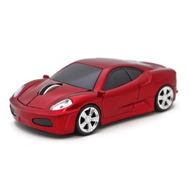 DAY DAY HAPPY Computer Mouse USB 2.4GHz Racing Car 3D Wireless Mouse Optical Mice for Windows and Mac (Red)