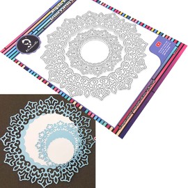Alinacutle 4pc Vintage Doily Dies Die Cuts for Card Making,Metal Cutting Die Stencils,Round Background Diecuts