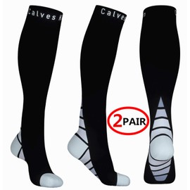 (2 Pairs)Compression Socks / Stockings for Men & Women,Speed Up Recovery BEST Graduated Athletic Fit for Travel, Running, Nurses,Shin Splints, Flight & Maternity Pregnancy. Boost Stamina, Circulation