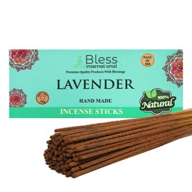 Bless-Lavender -Incense-Sticks 100%-Natural-Handmade-Hand-Dipped-Incense-Sticks Organic-Chemicals-Free for-Purification-Relaxation-Positivity-Yoga-Meditation The-Best-Woods-Scent (500 Sticks (750GM))