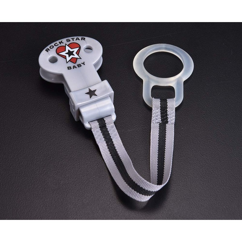 Baby Nova Rockstar Baby Pacifier Holder Heart 0 Months ~