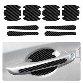SOMUCH Car Door Handle Protector - Carbon Fiber Anti-Scratch Door Handle Guard Sticker, Universal Door Cup Handle Paint Protective Film for Cars, Trucks, SUVs (Black)
