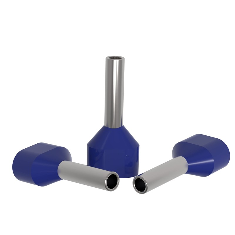 Twin Ferrules 0.5-16 mm² wire end sleeves insulated: (100 pieces,