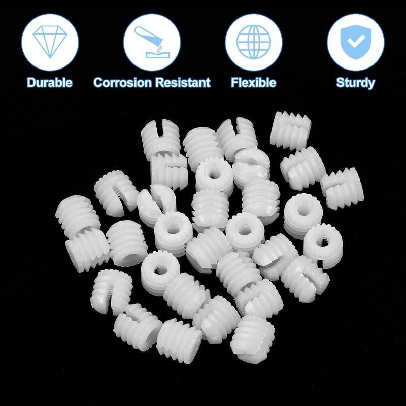 sourcing map 200Pcs 0.35"x0.34" Hinge Dowels, Plastic Dowel Insert with