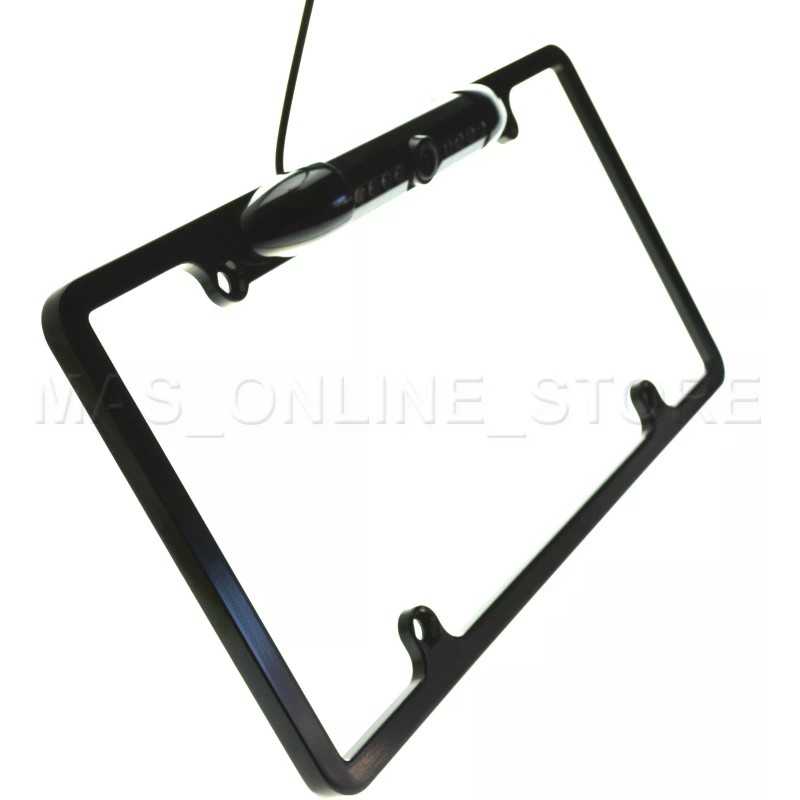 BLACK LICENSE PLATE FRAME WITH IR NIGHT VISION COLOR FRONT