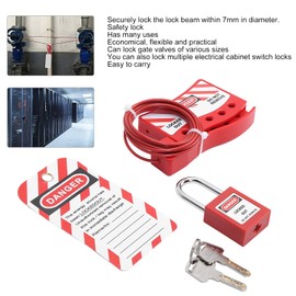 Lockout Tagout Lock Kit, Electric Lockout/Tagout Kit, Lockout Lock Set with Padlock, Warning Sign, Key for Industry, Locks and Accessories