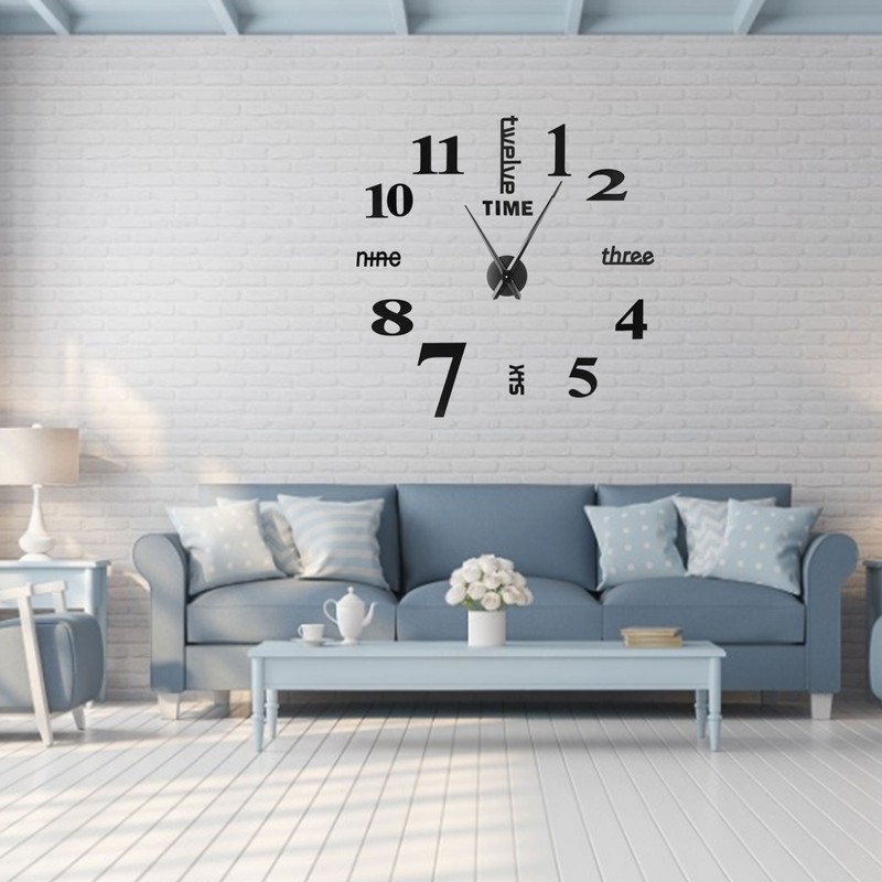 Frameless DIY Wall Clock Modern Mirror Wall Sticker for Home