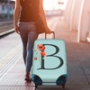 Travel Luggage Cover Elastic Blue Suitcase Protector Bag,Black Letter B
